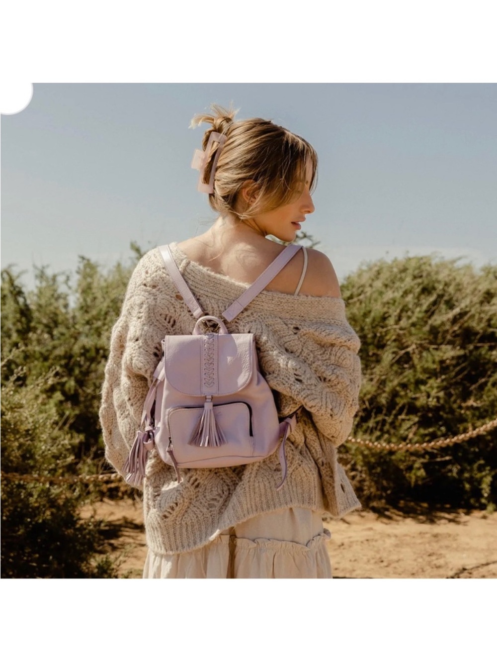 Nena & Co. full leather mini backpack LILAC